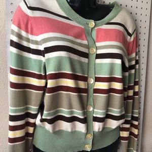 Gap Cropped Cardigan Striped Sweater Size M